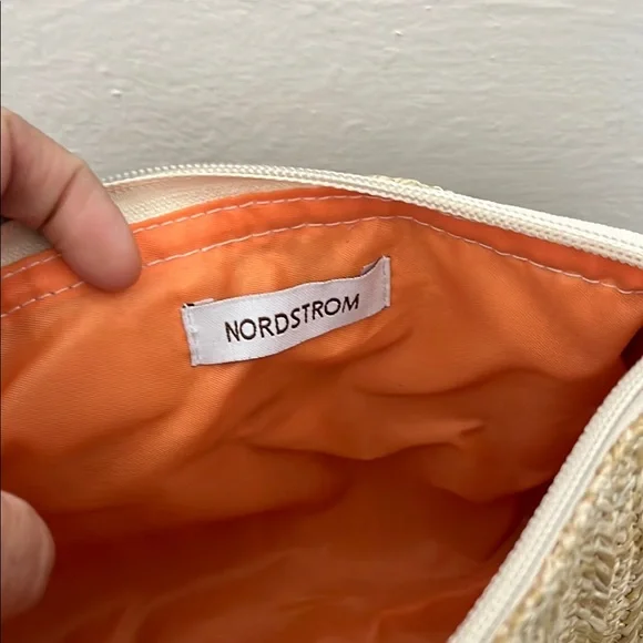 Nwt Nordstrom Woven bamboo Tan tassel zip oval shape Clutch Bag purse - Picture 7 of 7